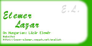 elemer lazar business card