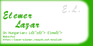 elemer lazar business card